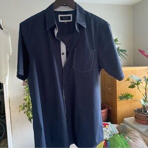 GUESS Men's Dark Blue Casual Shirt